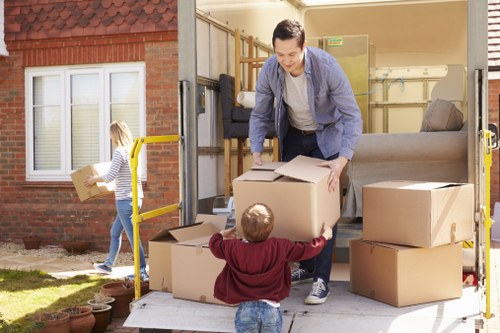 Professional packing boxes and moving supplies prepared for a Belsize Park home move