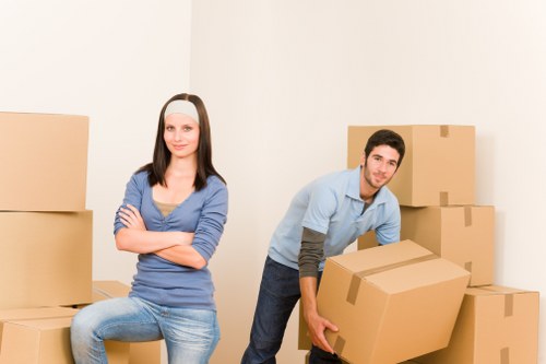 Organised moving boxes and home contents prepared for house removals