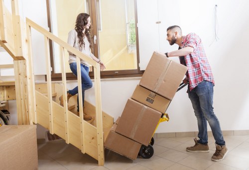 Packing and loading household items for a Belsize Park relocation