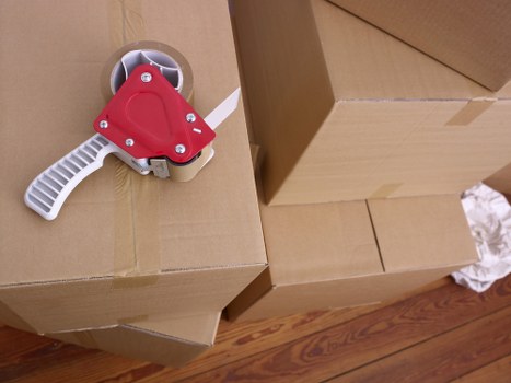Local van loading boxes for a small move in Belsize Park