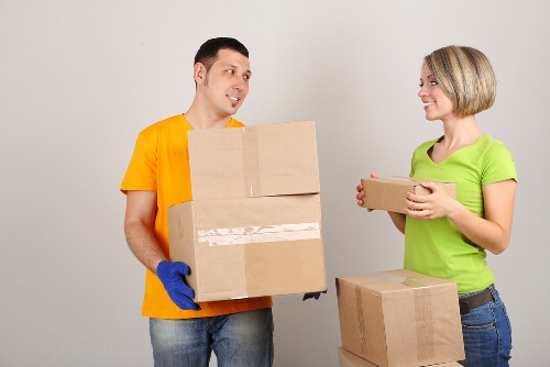 Household furniture being handled in a Belsize Park property