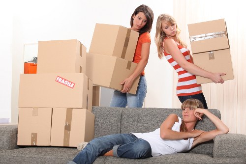 Local moving van outside a Belsize Park residential property